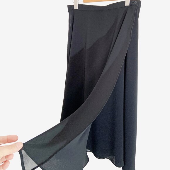 Vintage Black Wrap Skirt / size Medium-Large - Picture 4 of 6